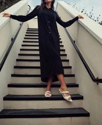 Profile Nyc - Flowy Pleated Shirt Dress