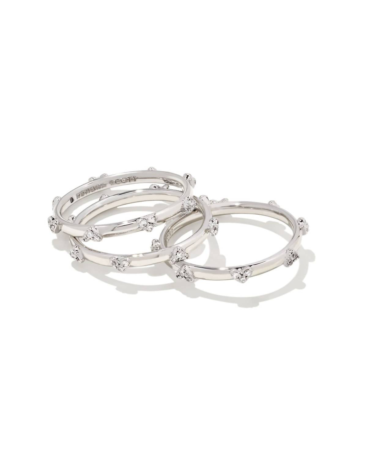 Kendra Scott - Women's Haven Crystal Heart Rings - 3 Set