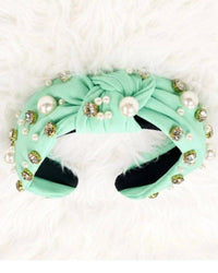 Kidscharm - Girls Rhinestone And Pearl Knot Headband
