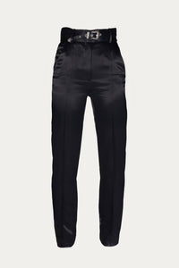 FITTED SATIN PANTS