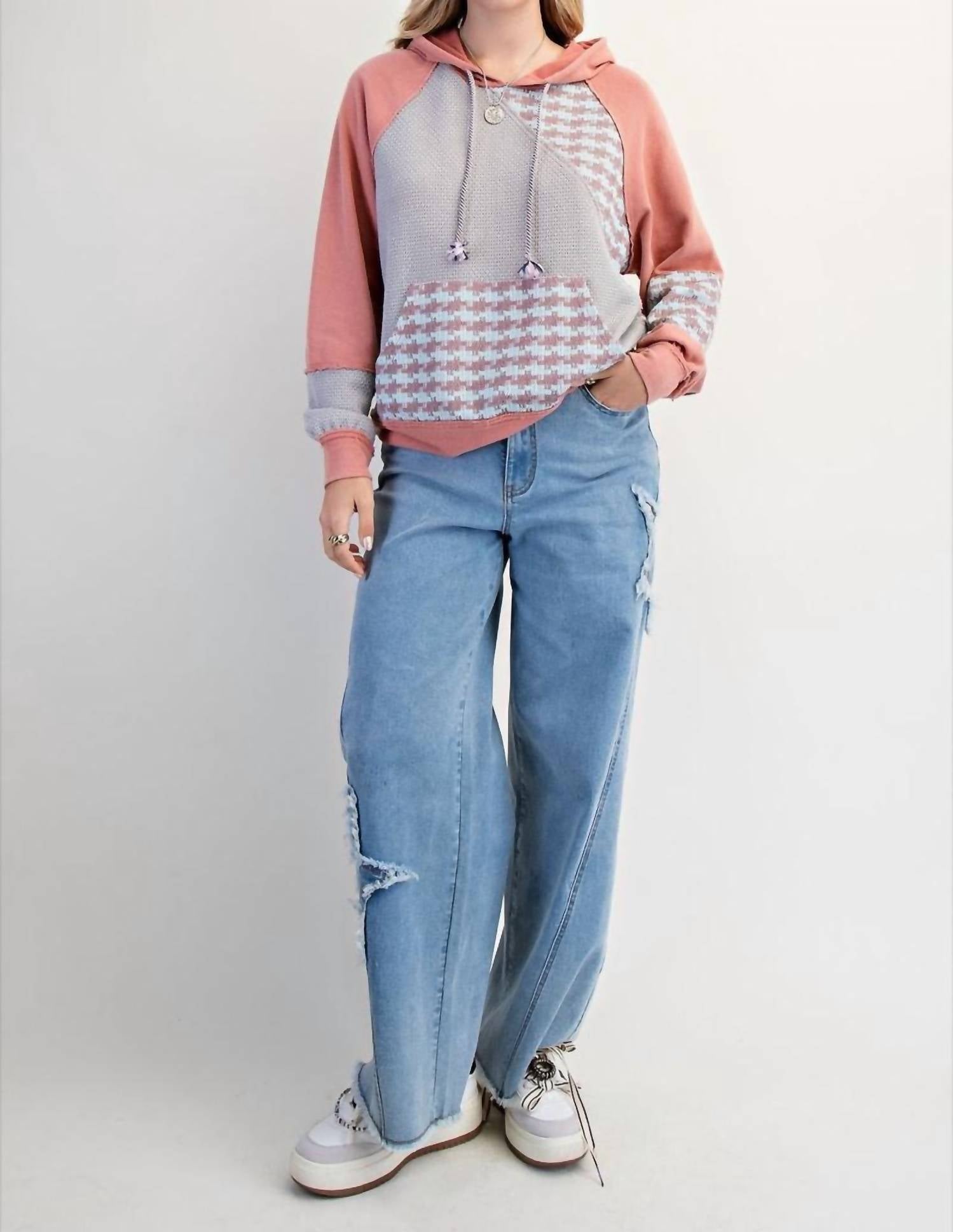 Easel - Houndstooth Mix Hoodie