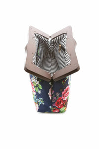 Hearts & Roses - Women's Floral Wood Clutch Bag