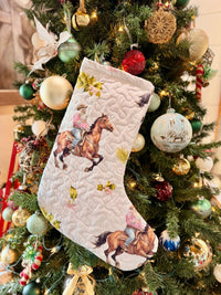 Ida Mae Home Cowboy Christmas Quilted Stocking in white - item