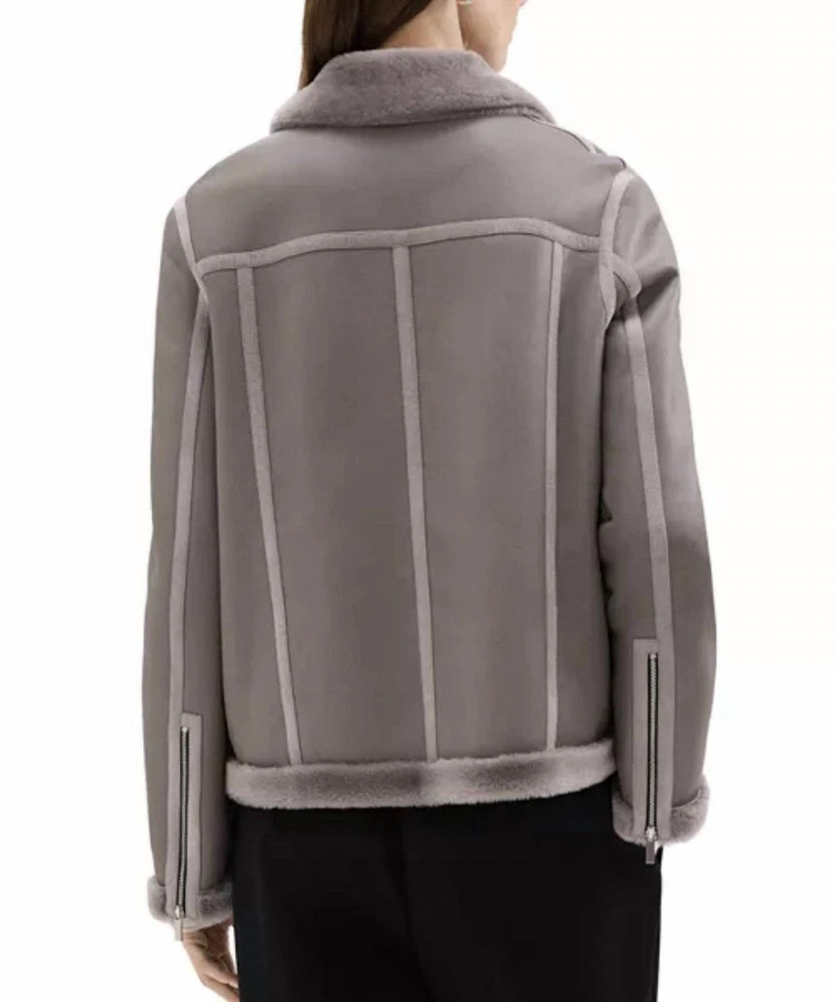 Theory - SHEARLING SPREAD COLLAR JACKET
