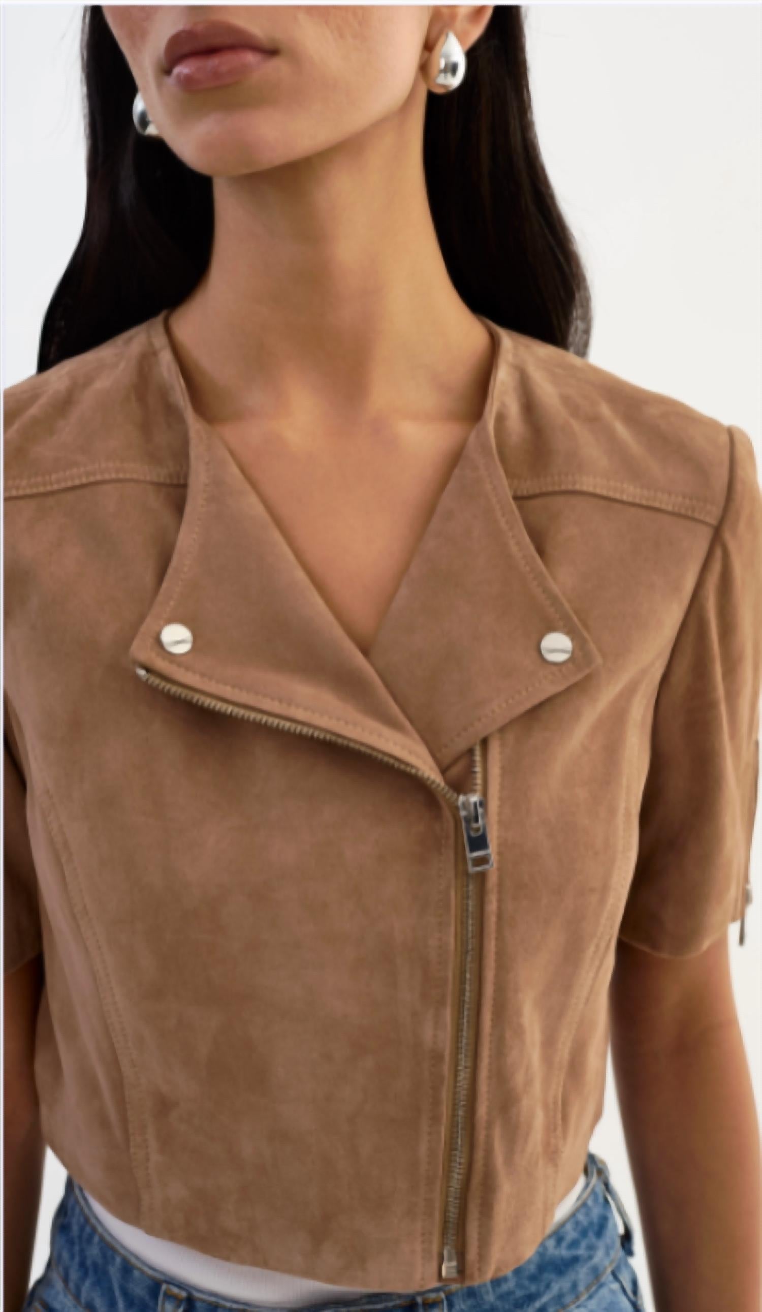 Lamarque - Kirsi Suede Short Sleeve Cropped Jacket