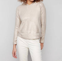 Charlie B - Metallic Knit Hoodie Sweater