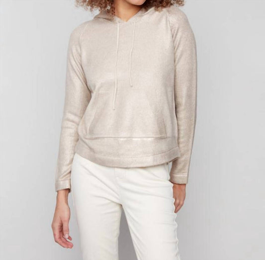 Charlie B - Metallic Knit Hoodie Sweater