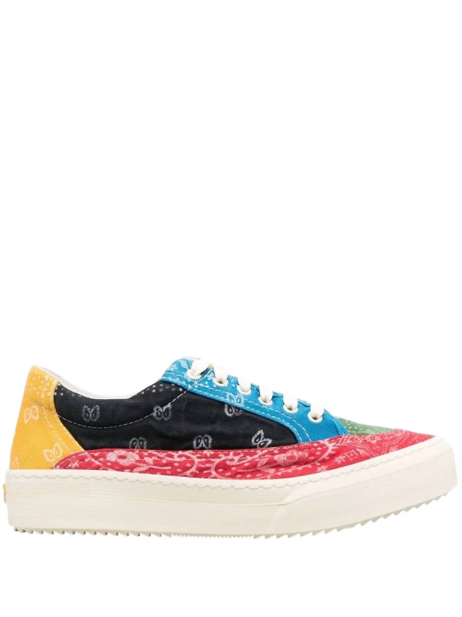 Rhude - Men's Bandana Print Low-top Canvas Sneakers