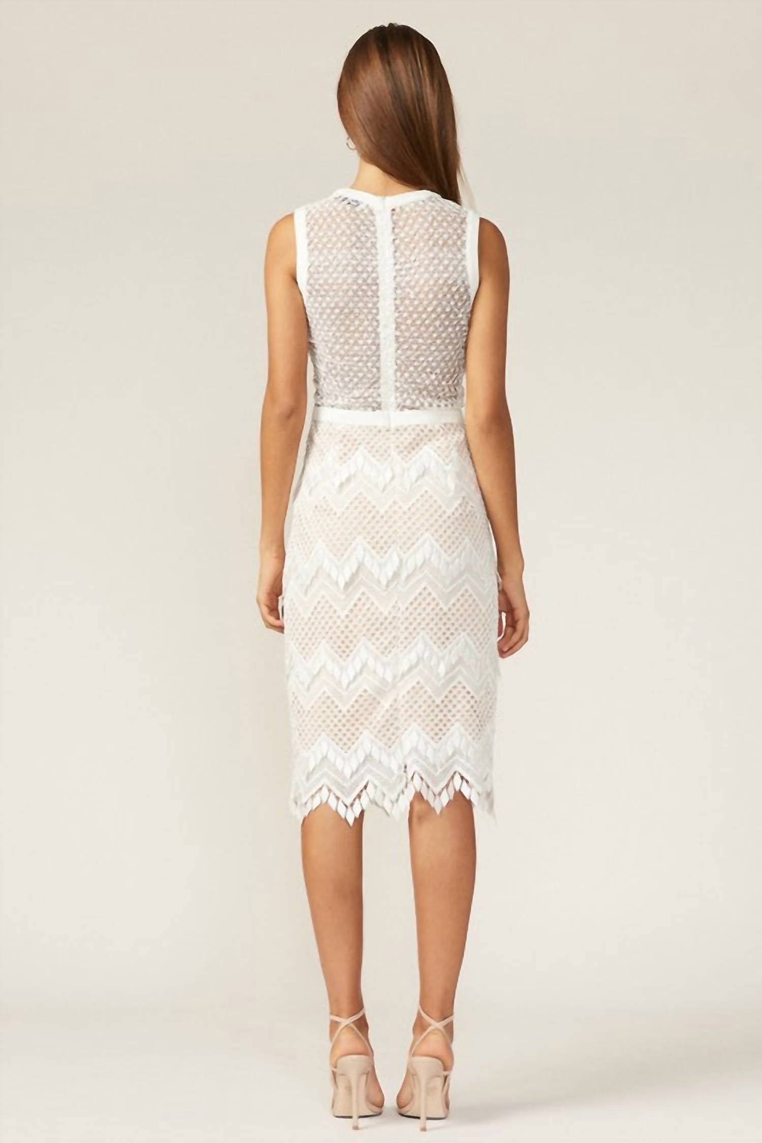 adelyn rae Melody Sheath Dress in white - women's dress - detail view