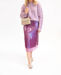 Astr - Shirin Sequin Midi Pencil Skirt
