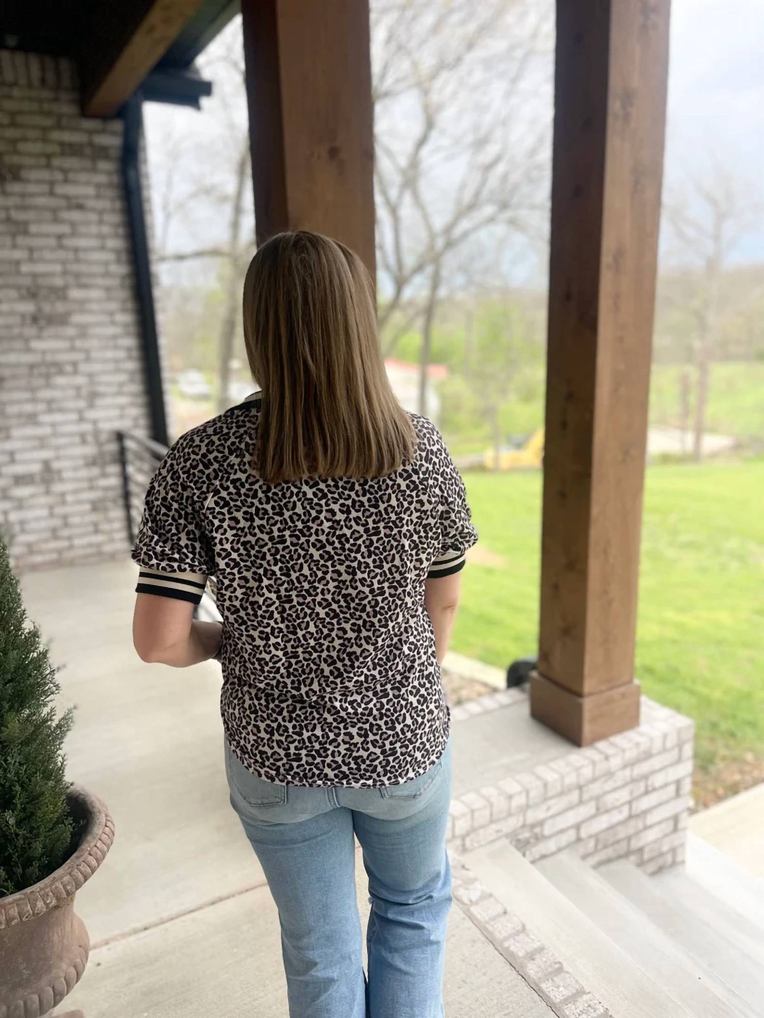 Dear Lover - Leopard Print Half Zip Top