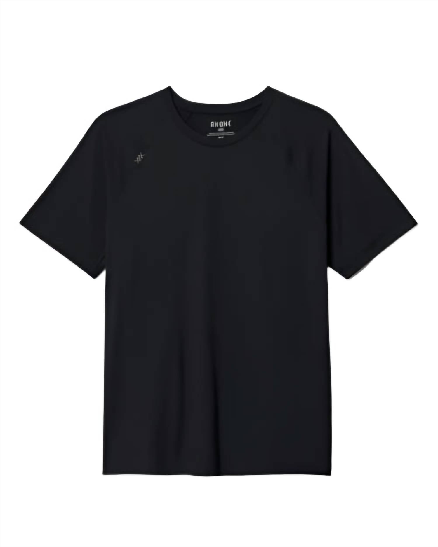 RHONE Reign Tech Short Sleeve T-shirt in black - men's t-shirt - detail view