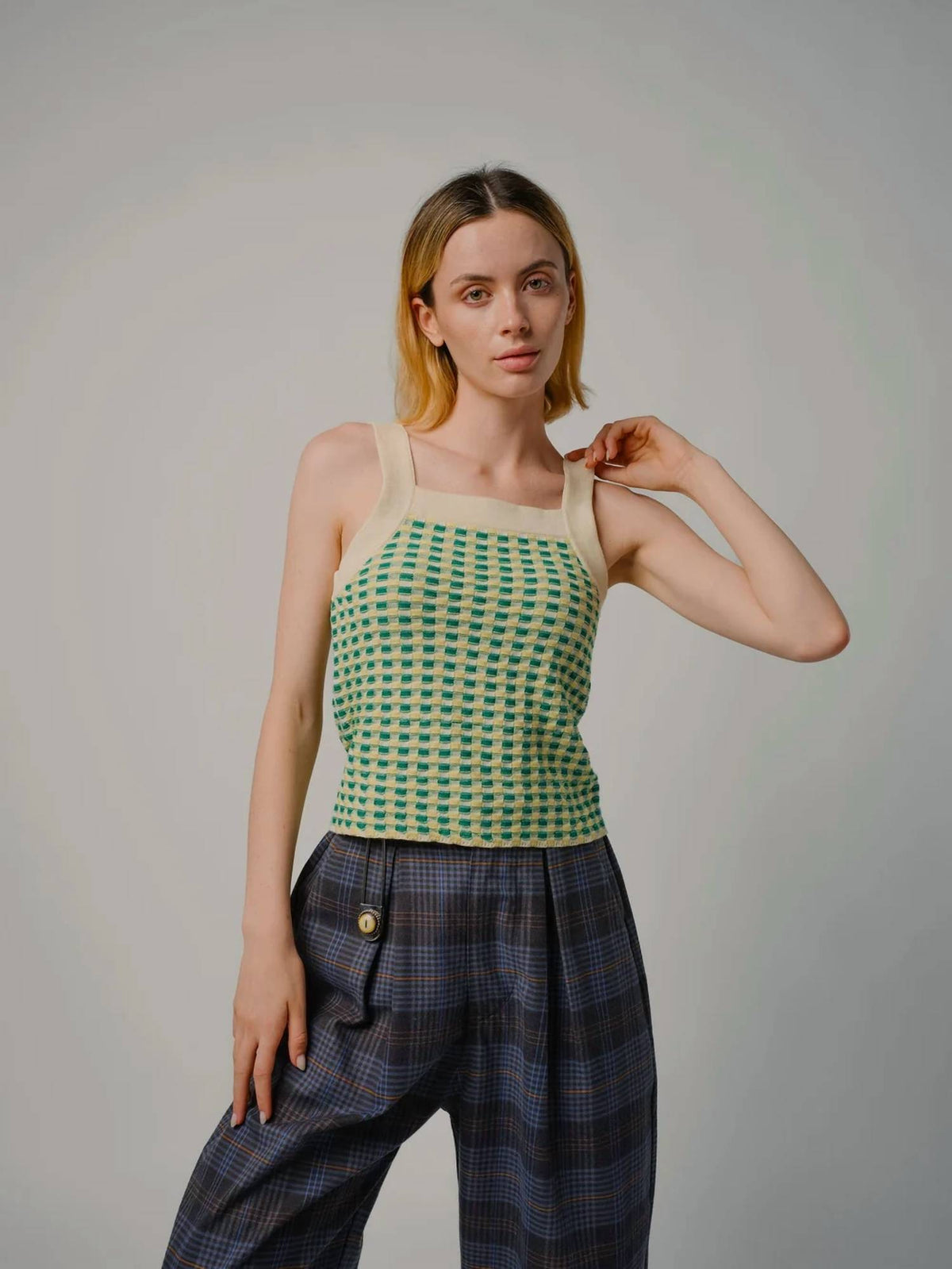 Degen - Stitchy Grid Tank Top