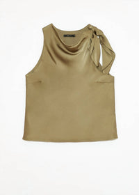 Deluc - Alchemilla Sleeveless Cowl Neck Top - blouses - clothing - green