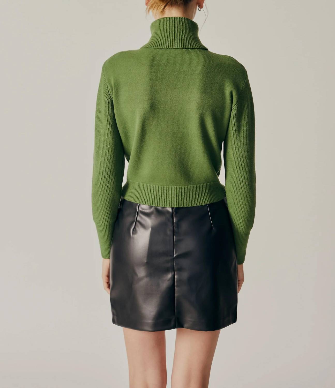 Deluc - Lobelia Turtleneck Sweater - clothing - cowl - green