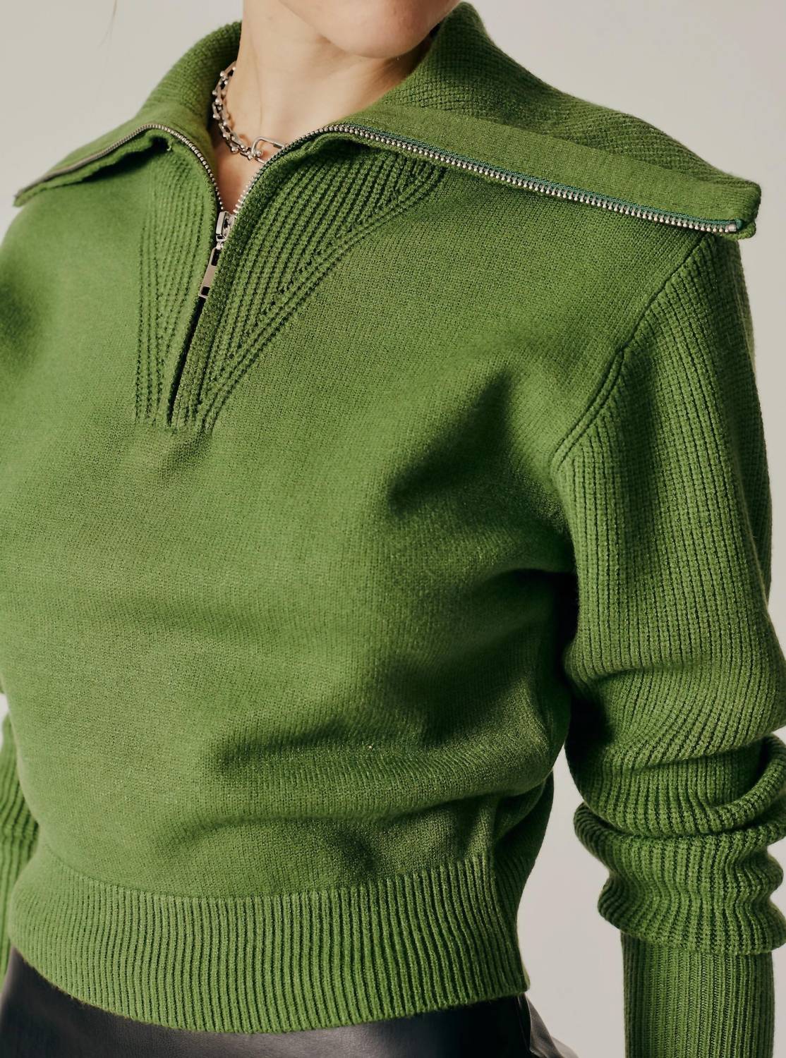 Deluc - Lobelia Turtleneck Sweater - clothing - cowl - green