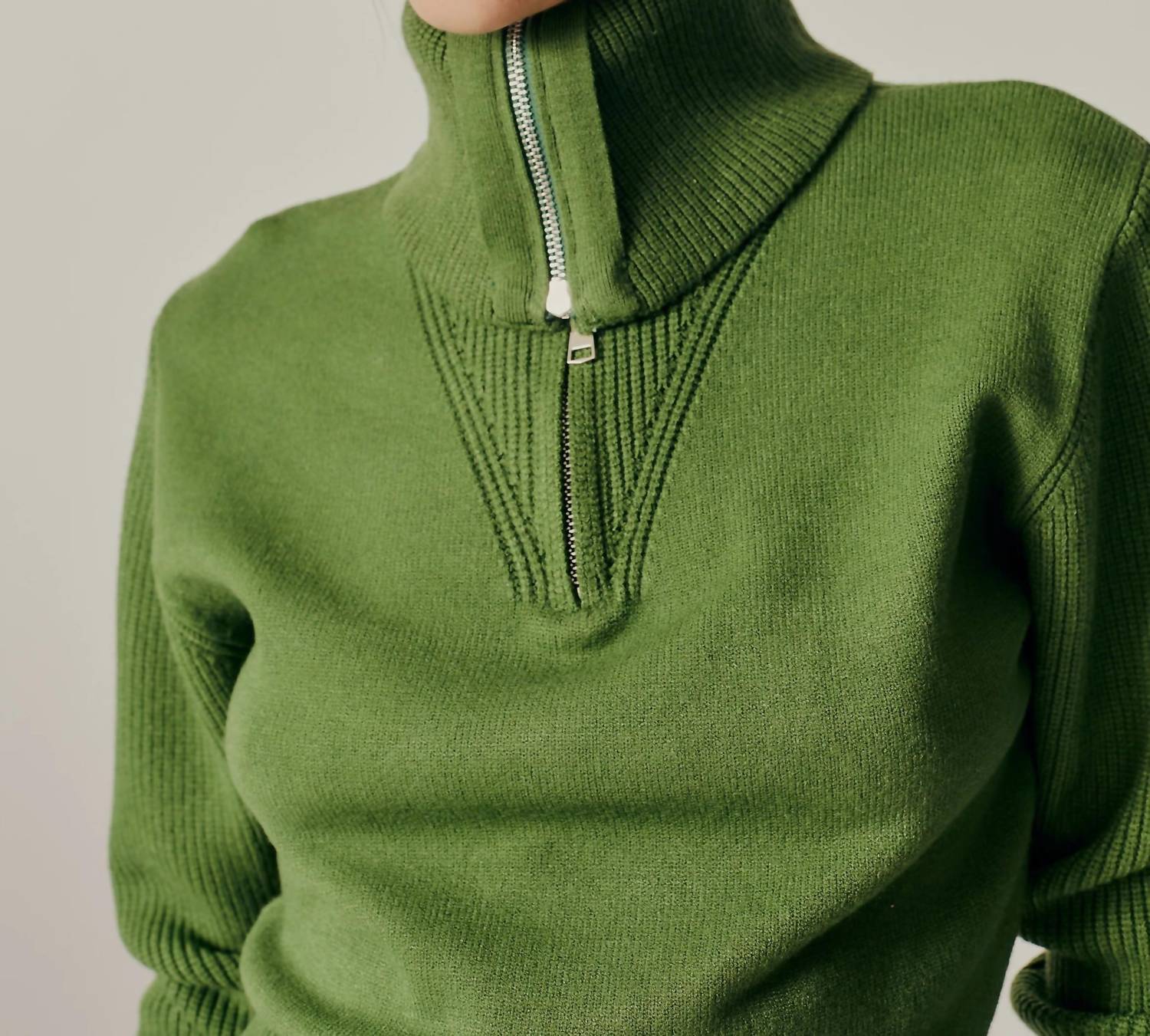 Deluc - Lobelia Turtleneck Sweater - clothing - cowl - green