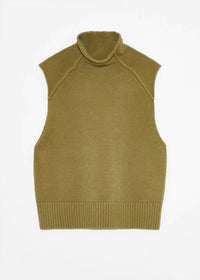 Deluc - Penstemon Knit Turtleneck Vest - clothing - cowl - green