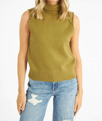 Deluc - Penstemon Knit Turtleneck Vest - clothing - cowl - green
