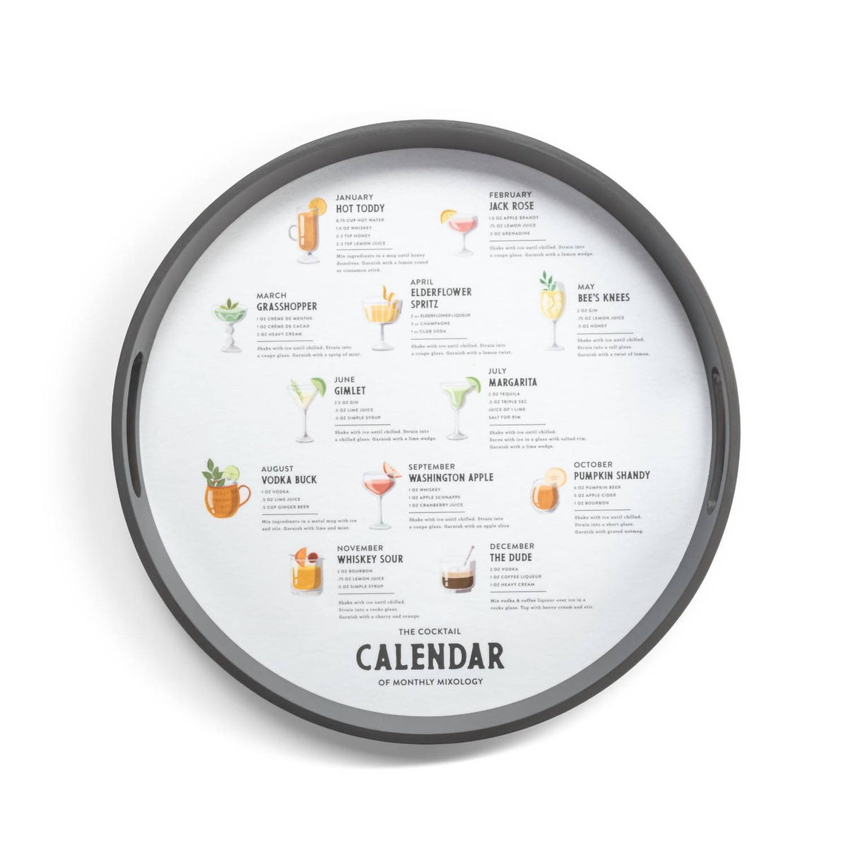Demdaco - Cocktail Calendar Serving Tray