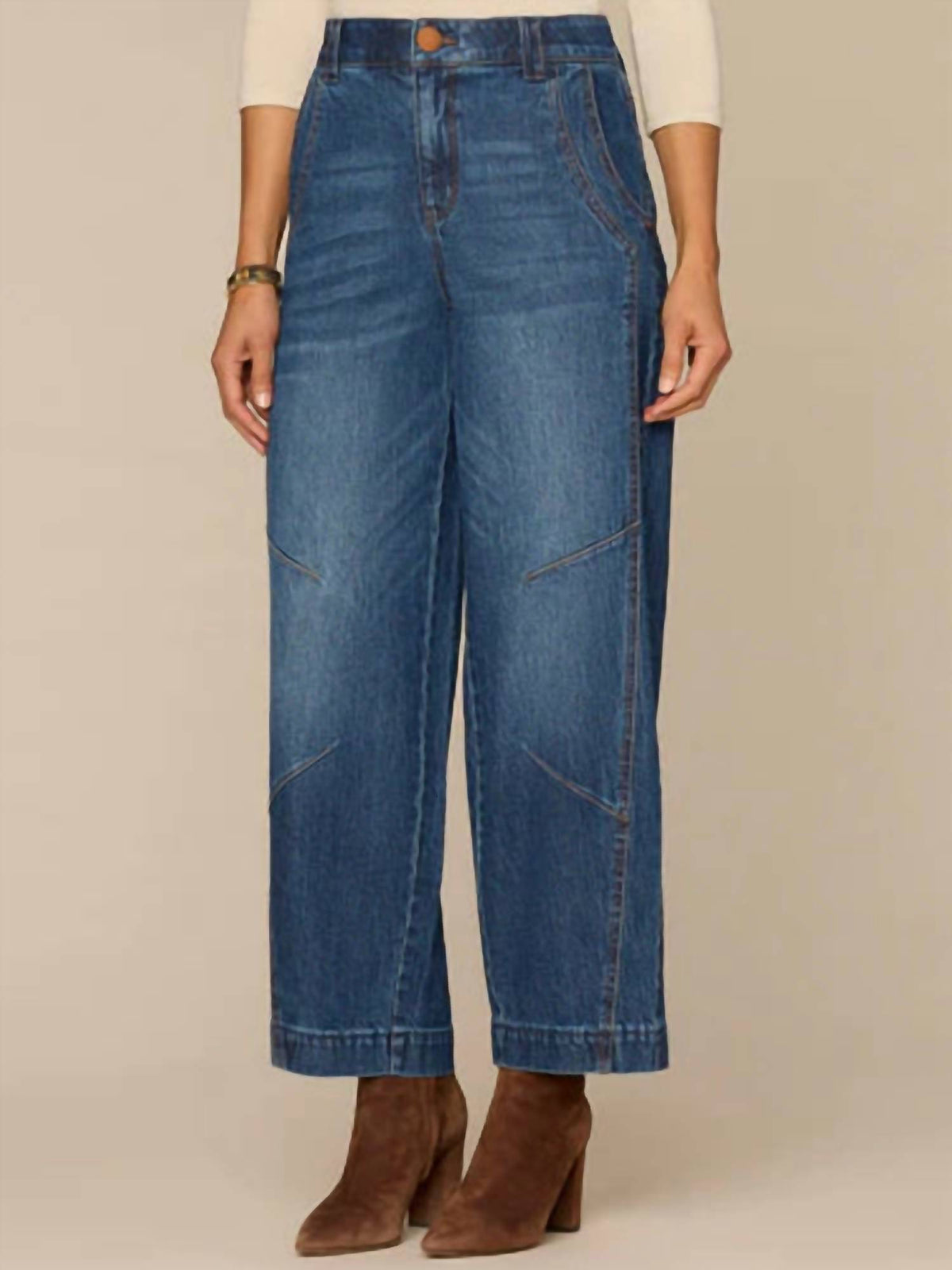 Democracy - Ab Solution Skyrise Dart Panel Relaxed Barrel Leg Jean