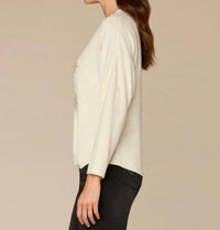 Democracy - Embroidered Floral Knot Knit Top