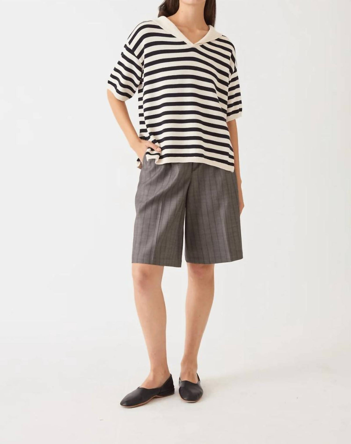 Demylee New York - Jane Stripe Short-sleeve Sweater
