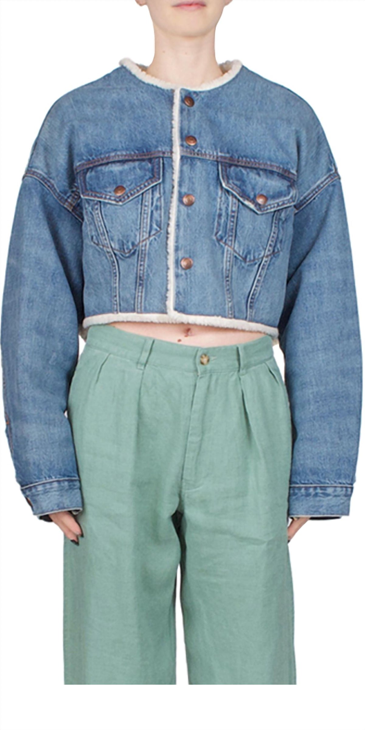 Denimist - Blake Oversized Cropped Denim Jacket