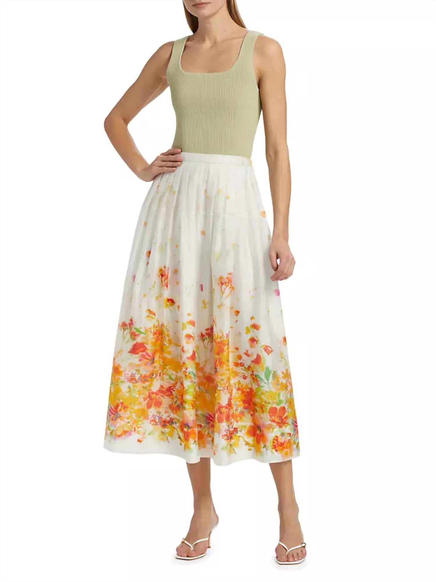 Derek Lam 10 Crosby - Alexia Organza Pleated Maxi Skirt - clothing - floral - knee - length - skirts