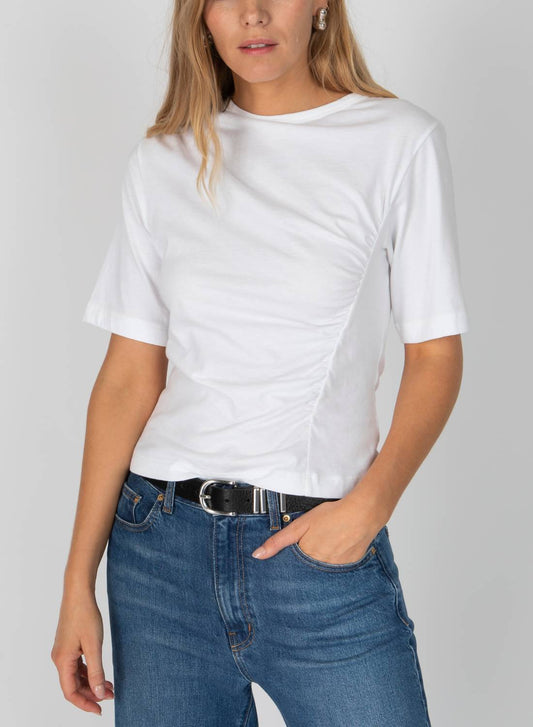 Derek Lam 10 Crosby - Frederic Ruched Short Sleeve Top - clothing - cotton - shirts