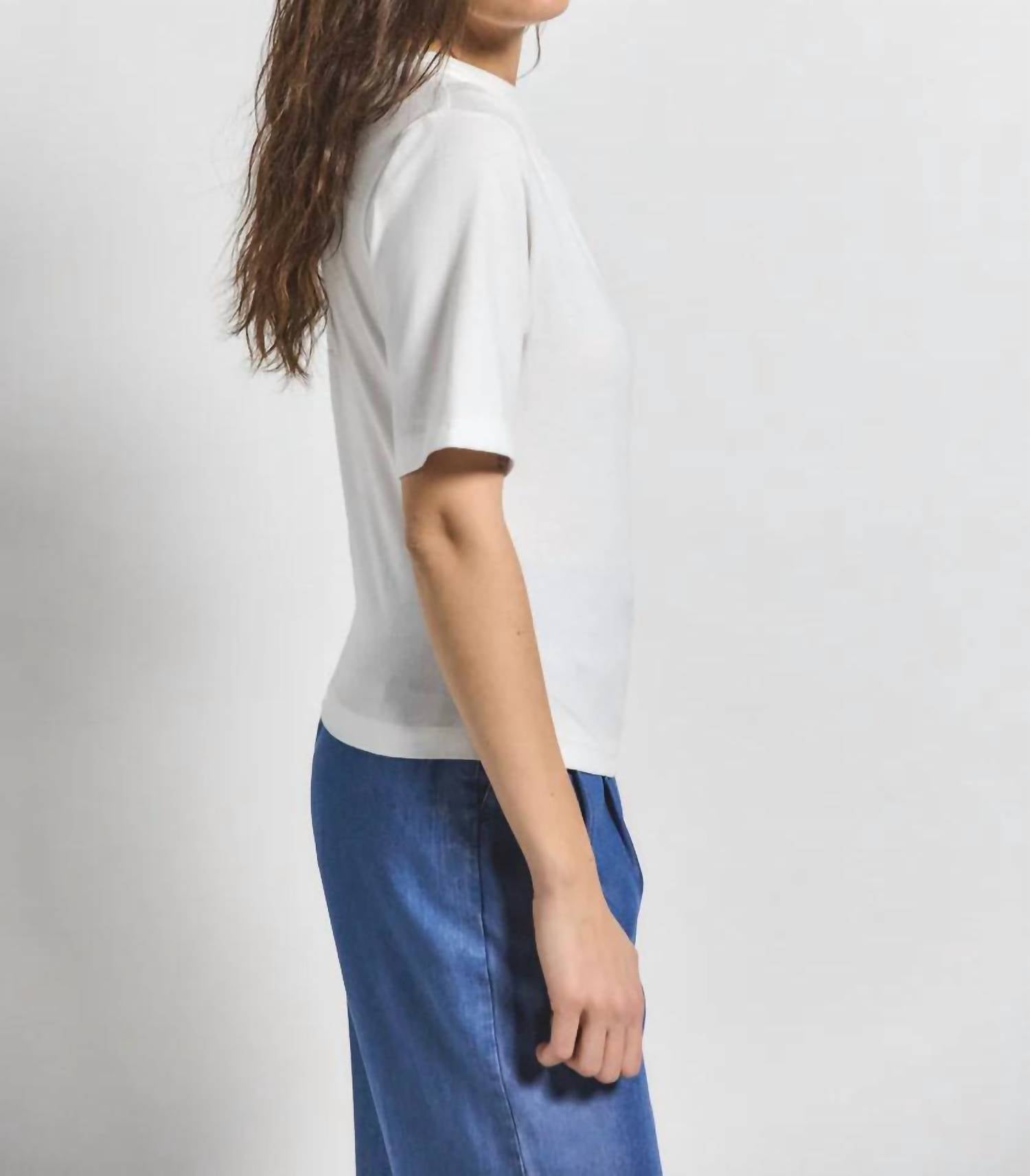 Derek Lam 10 Crosby - Frederic Ruched Short Sleeve Top - clothing - cotton - shirts