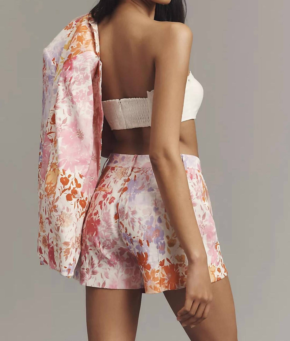 Derek Lam 10 Crosby - Freja Floral Linen Blend Shorts - clothing - floral - high - waist