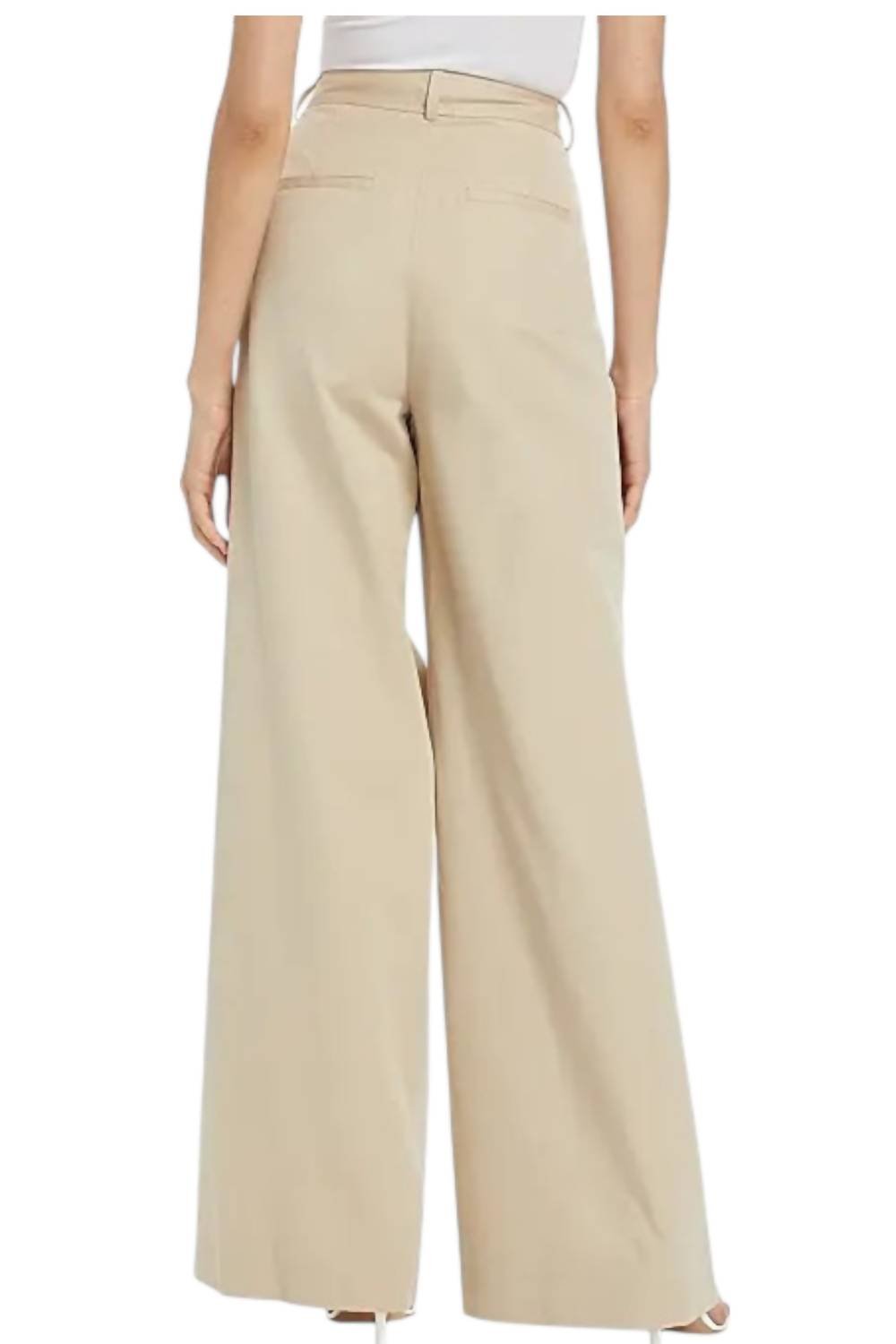 Derek Lam 10 Crosby - Juliana Wide Leg Pleat Front Trouser - beige - clothing - cotton - blend