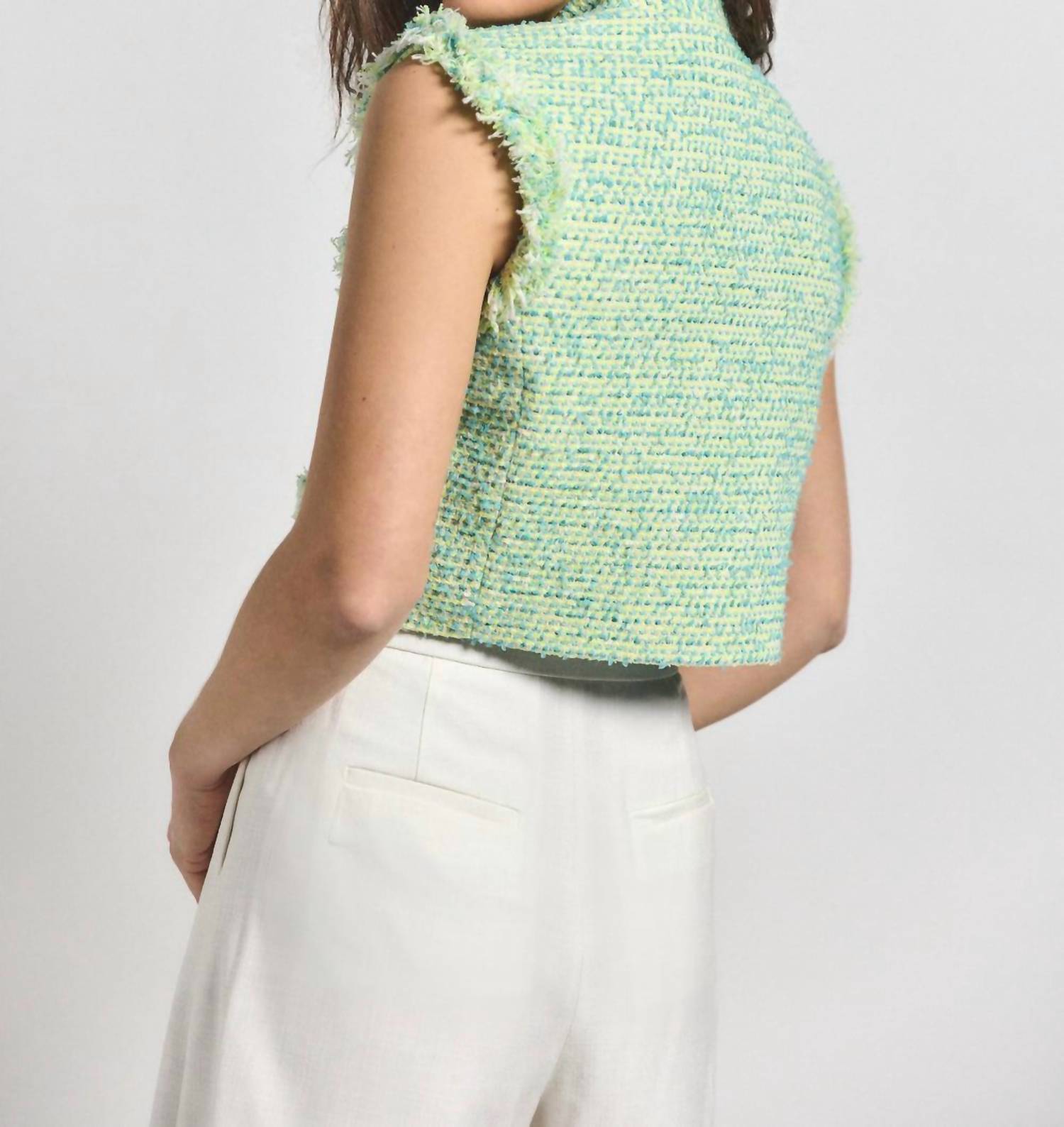Derek Lam 10 Crosby - Loa Tweed Sleeveless Jacket - casual - jacket - clothing - cotton - blend
