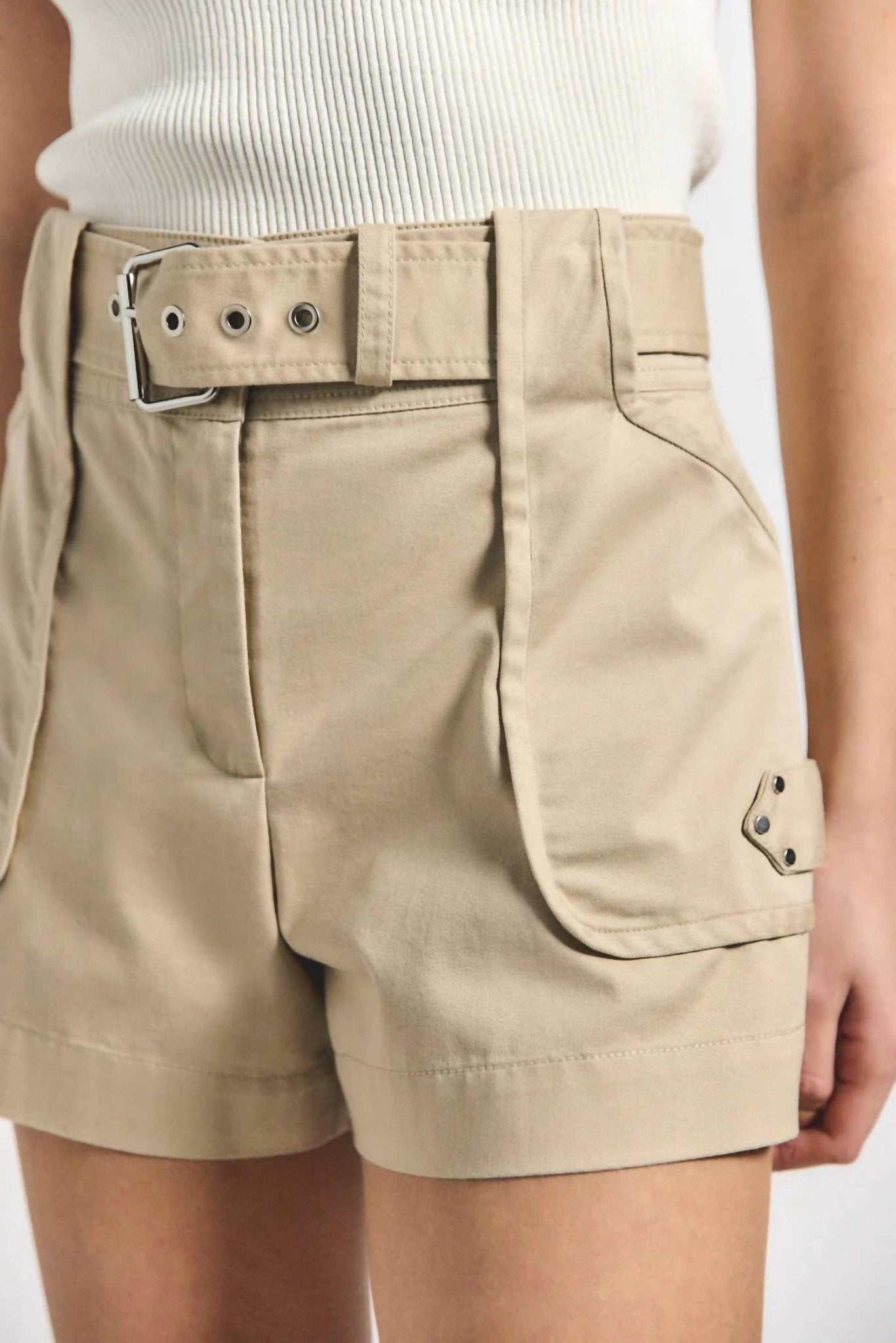 Derek Lam 10 Crosby - Monterey Utility Short - brown - clothing - cotton