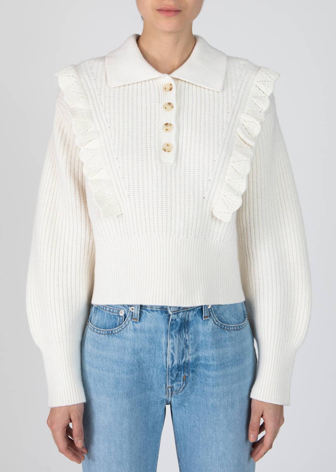 Derek Lam 10 Crosby - Noelia Collared Ruffle Sweater