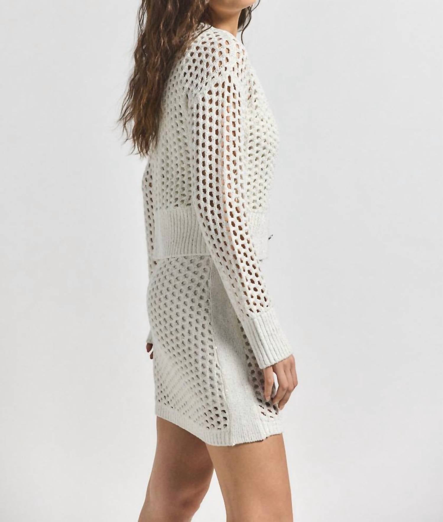 Derek Lam 10 Crosby - Syvie Crochet Sequin Cardigan - cardigans - clothing - polyester