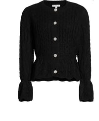 Design History - cable knit crew neck cardigan