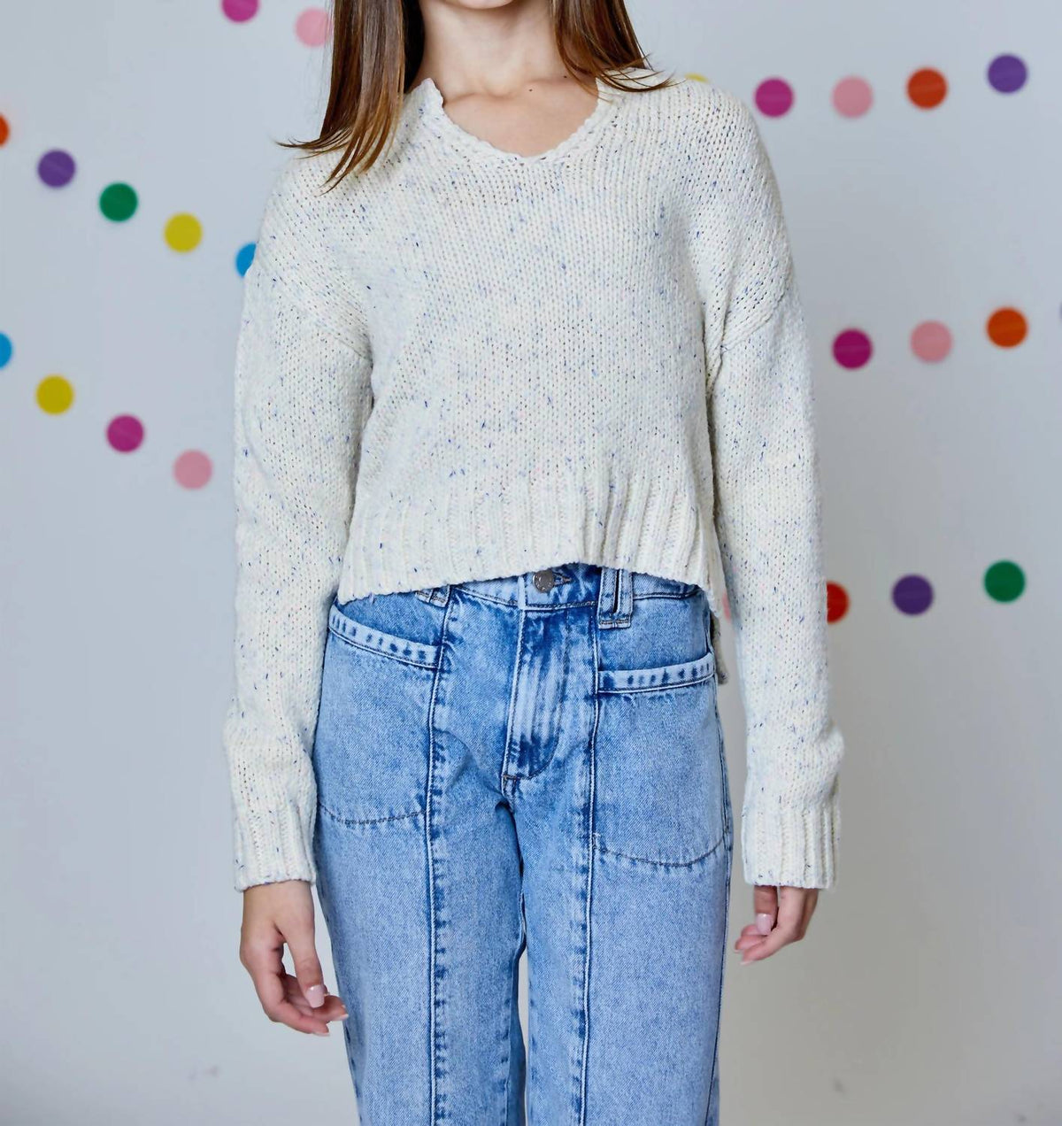 Design History - V-neck Combo Sweater