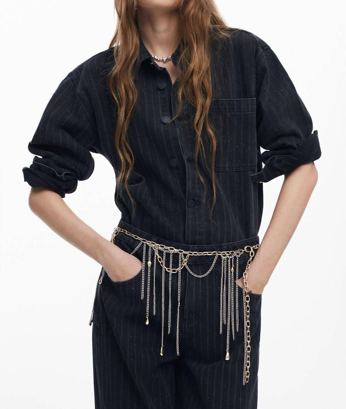 Desigual - SPARKLE DENIM SHIRT