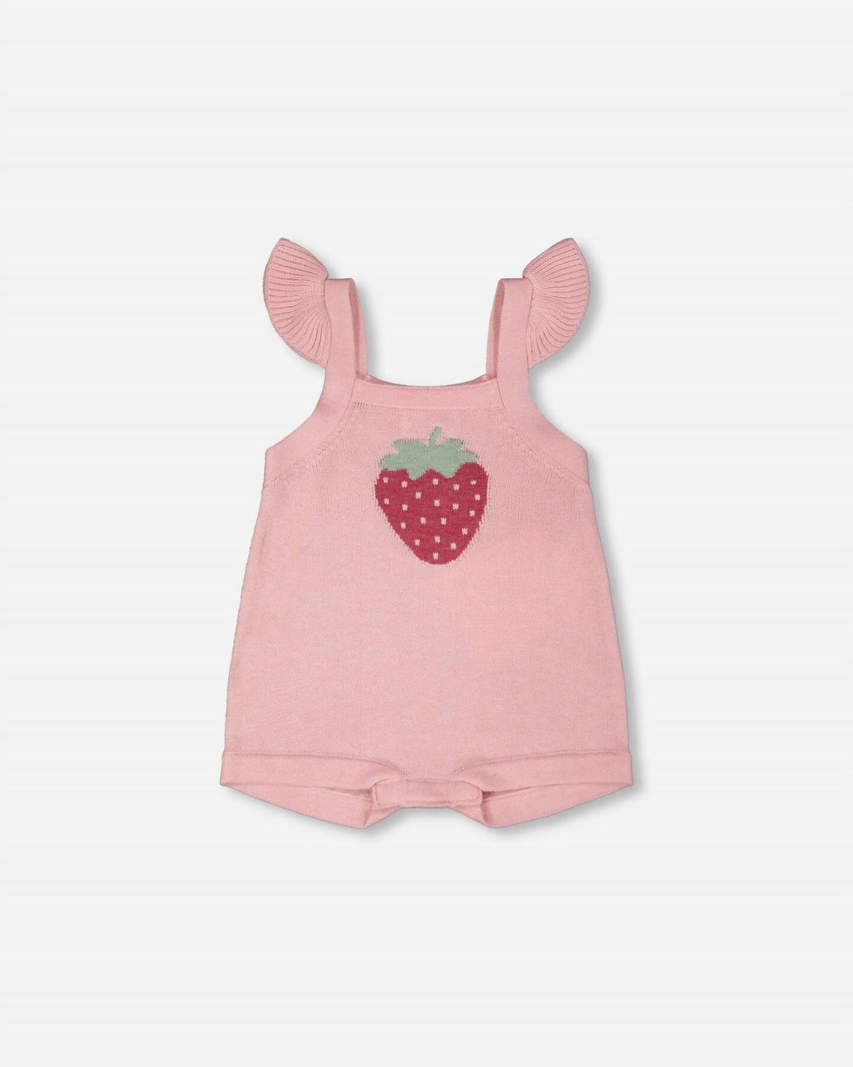 Deux Par Deux - Girls' Knit Strawberry Romper