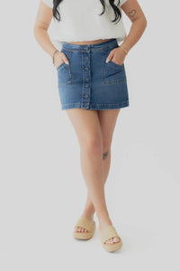 Dex - Button Front Mini Skirt