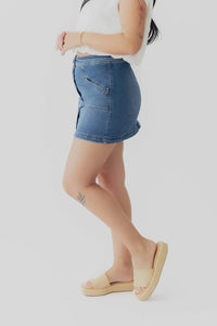 Dex - Button Front Mini Skirt