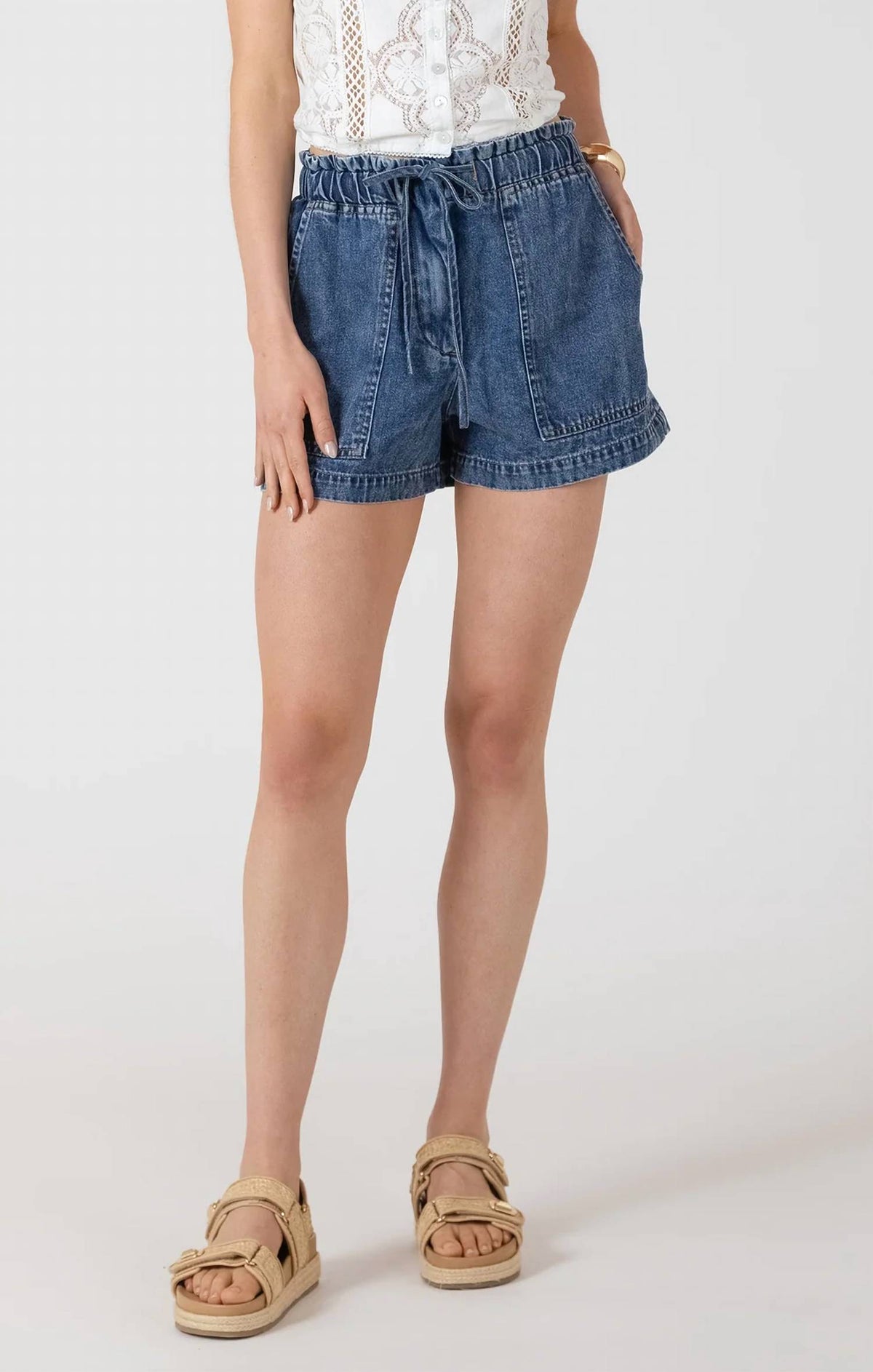 Dex - Drawstring Denim Short