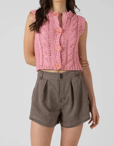 Dex - Flower Button Sweater Vest