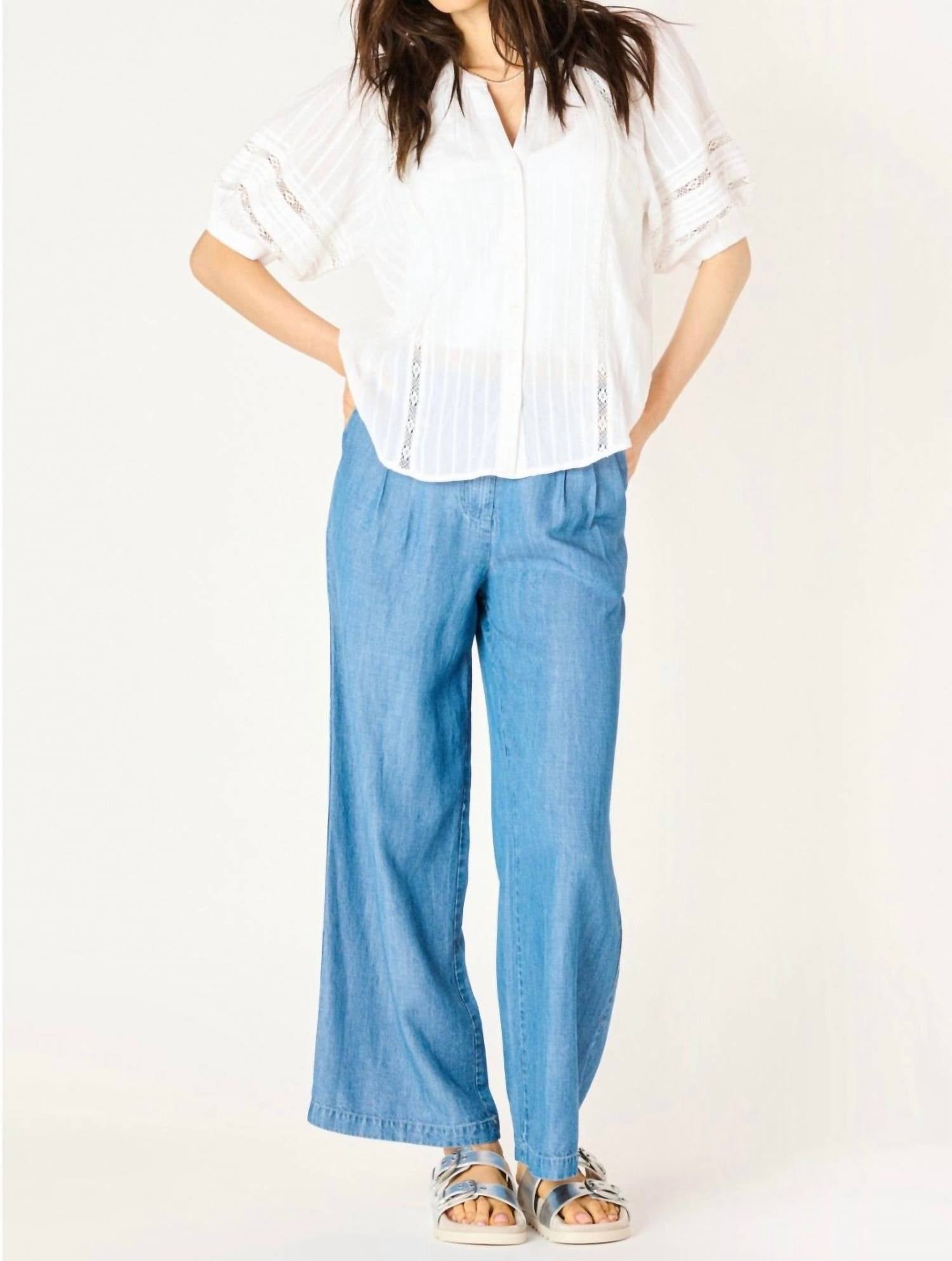 Dex - Lace Insert Blouse - blouses - clothing - cotton