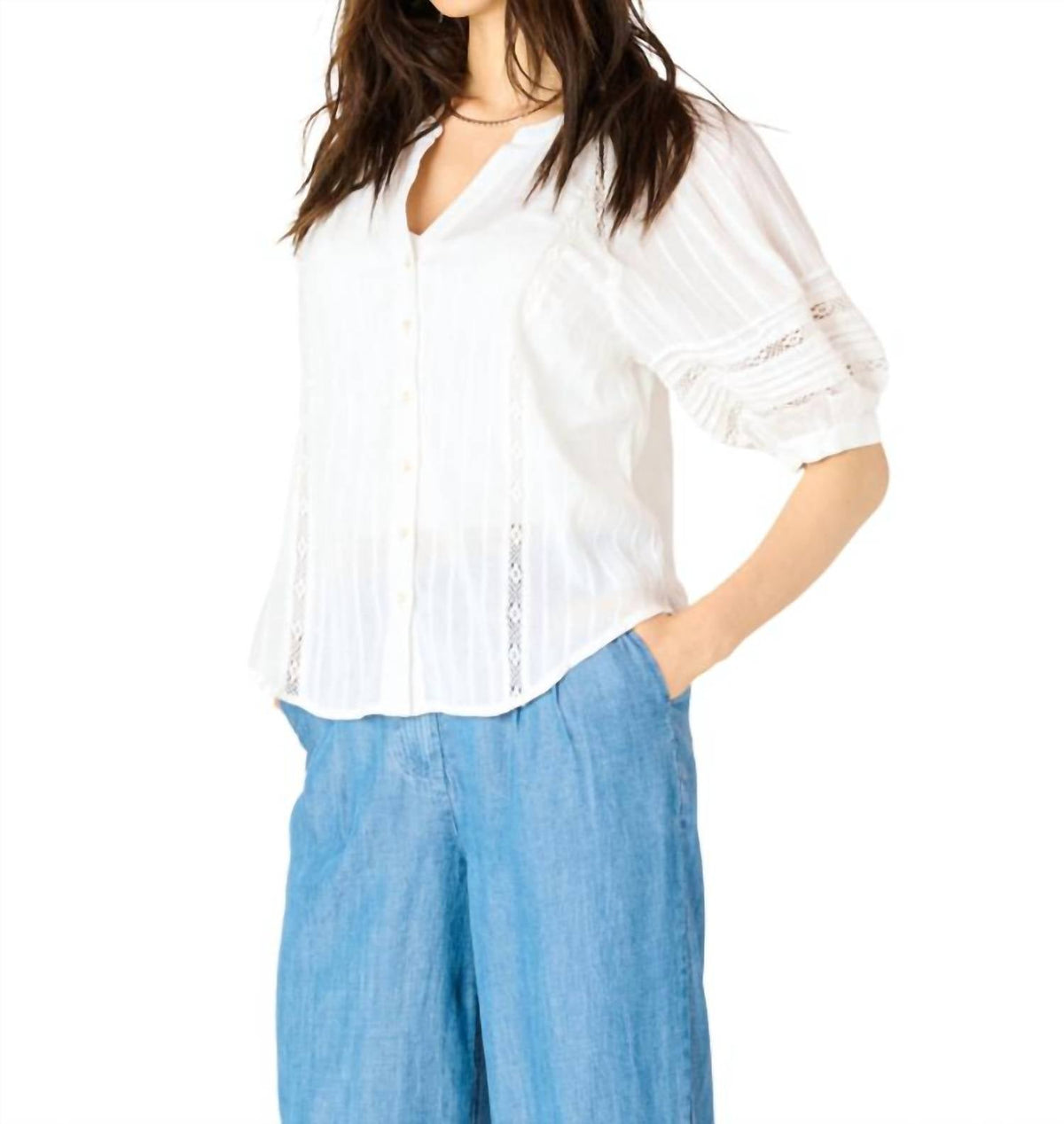 Dex - Lace Insert Blouse