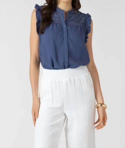 Dex - Lace Insert Button Front Blouse