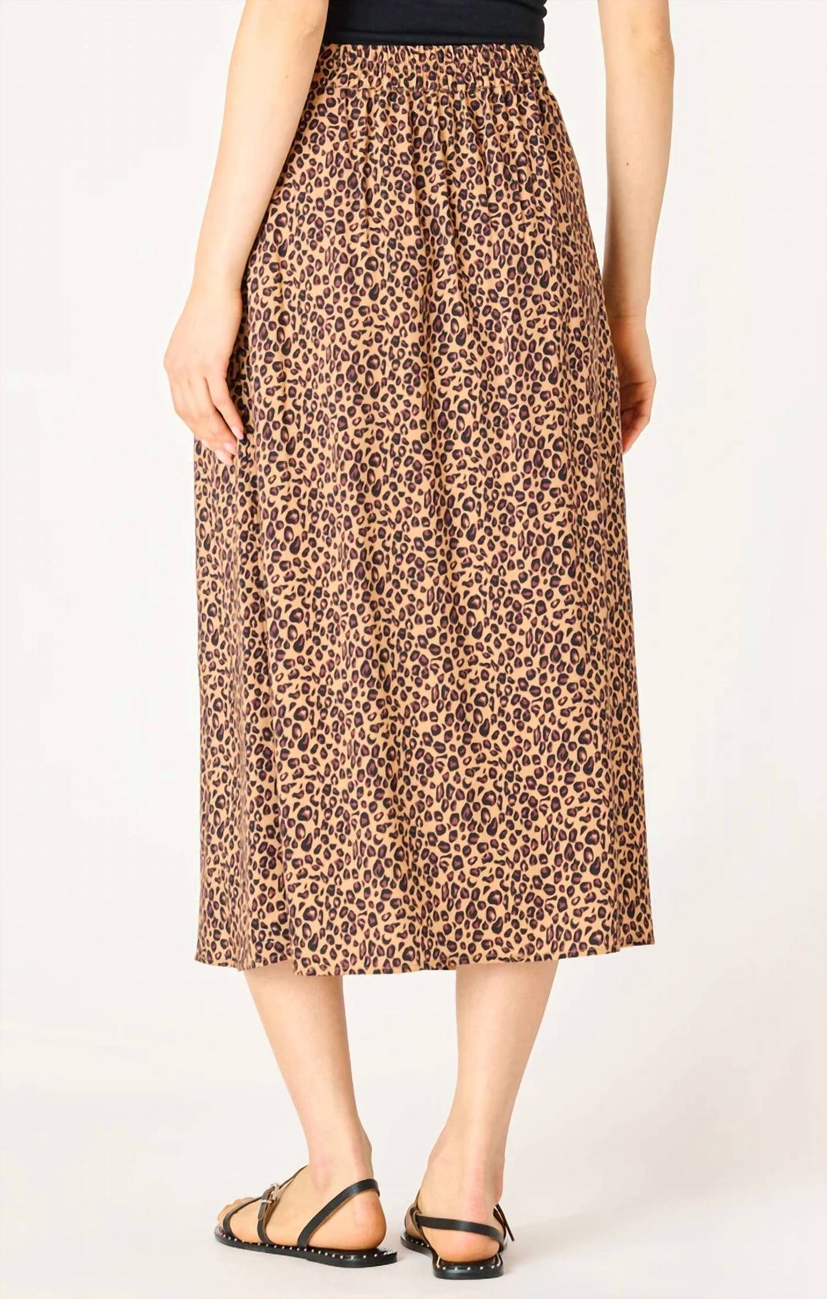 Dex - Leopard Button Front Skirt