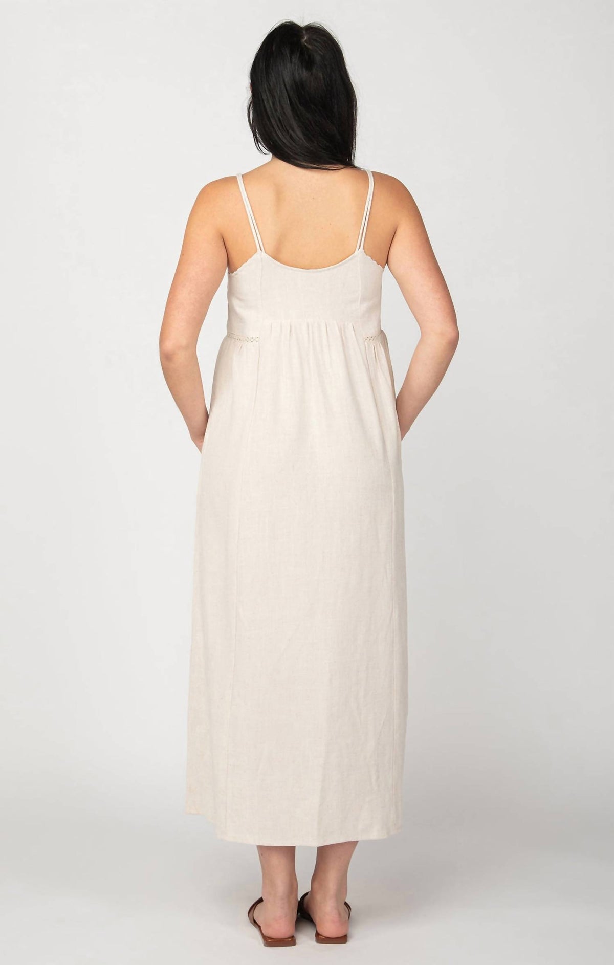 Dex - LINEN BLEND MIDI DRESS
